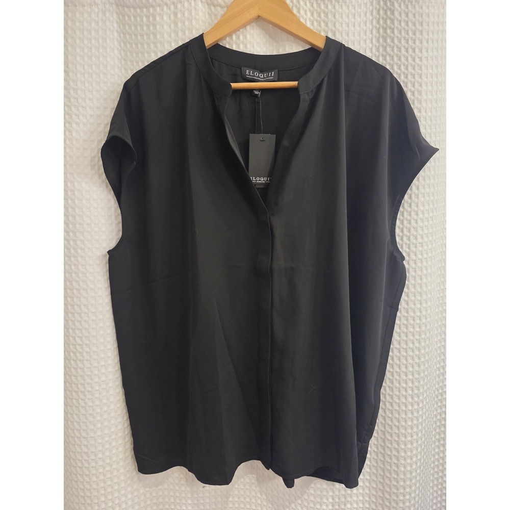 NEW Eloquii Black SleevelesS V-neck Blouse Top Size 18 Career Business Woman